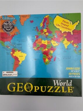 GeoPuzzle World Map Jumbo Puzzle - 68 pieces